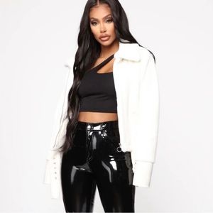 NWOT cream fur jacket